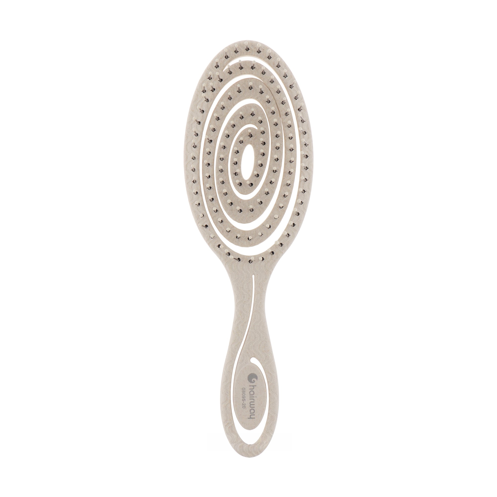 Масажна щітка для волосся Hairway Eco Wheat овальна, спіраль, продувна, 20 см, кремова, 1 шт (08095-20)